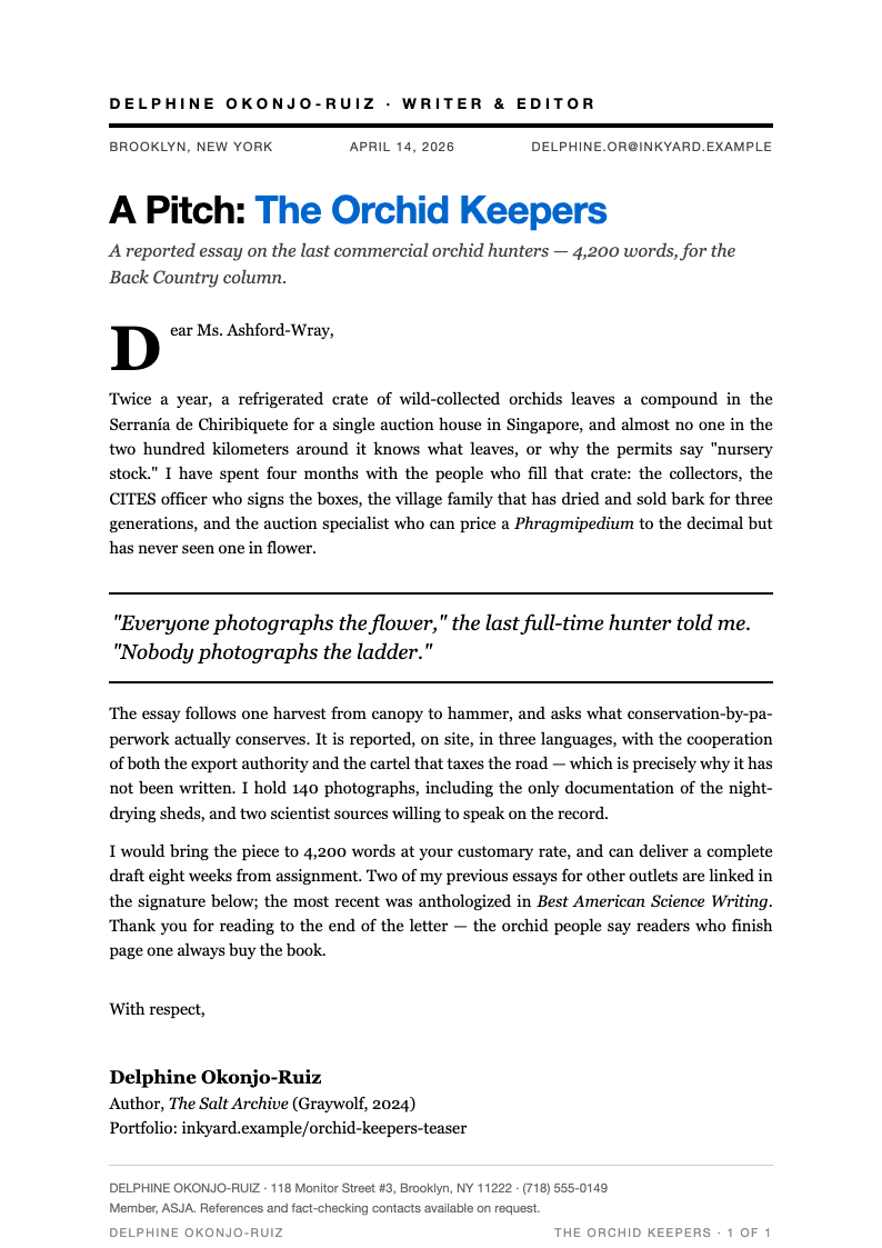 Typographic Only Formal Letter